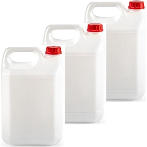 Jerrycan voor water/vloeistoffen - 3x - 5 liter - Kunststof - met draaidop - 13 x 18 x 29 cm -