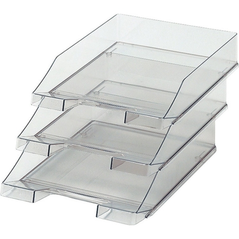 Brievenbakje/postbakje A4 formaat - 6x - transparant grijs - Documenten - Kantoorartikelen -