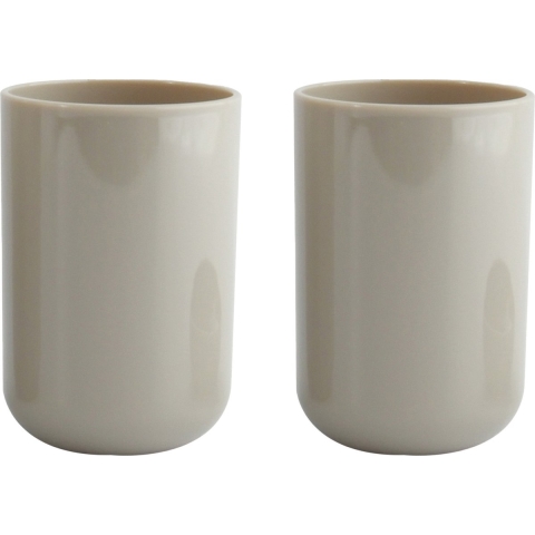 Drinkbeker/limonadebeker - 4x - PS kunststof - taupe - 490 ml -