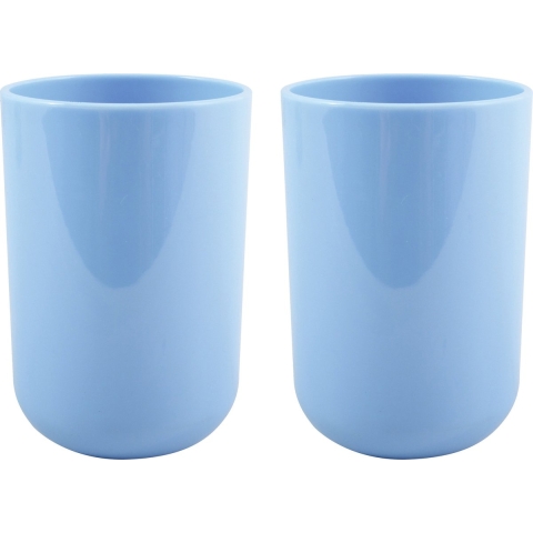 Drinkbeker/limonadebeker - 4x - PS kunststof - lichtblauw - 490 ml -