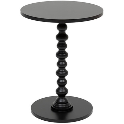 Bijzettafel/salontafel Alexa - zwart - MDF hout - rond - Planten verhoger - D38 x H50 cm -