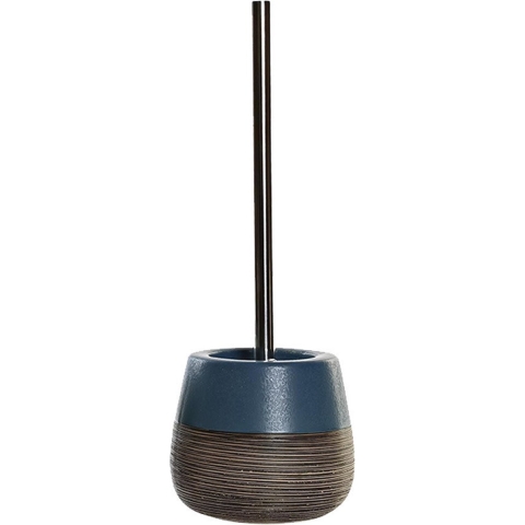 Toiletborstel met houder - polystone - marine blauw - 36 cm -