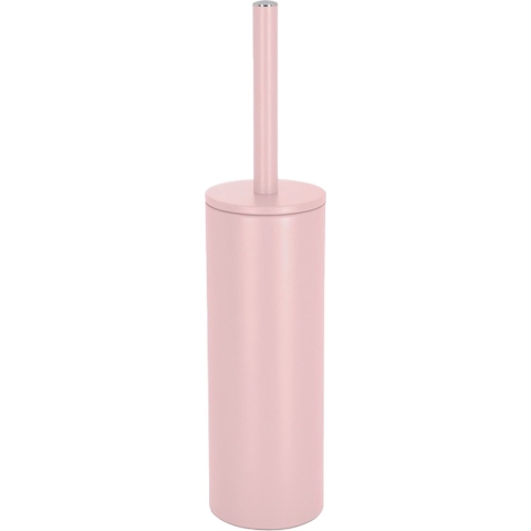 Luxe Toiletborstel in houder Cannes - lichtroze - metaal - 40 x 9 cm - met binnenbak -