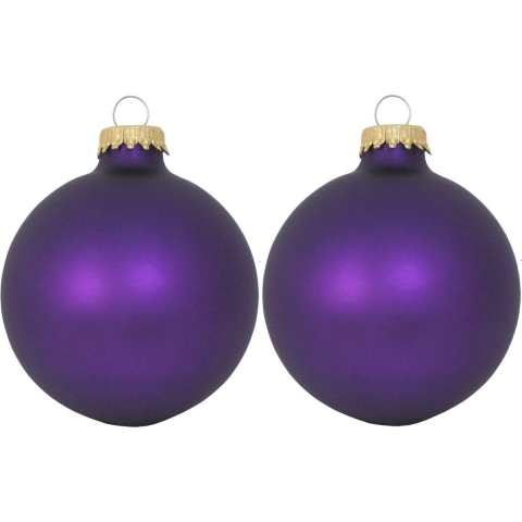 Krebs kerstballen - 16x st - magic velvet paars - 7 cm - glas - kerstversiering -