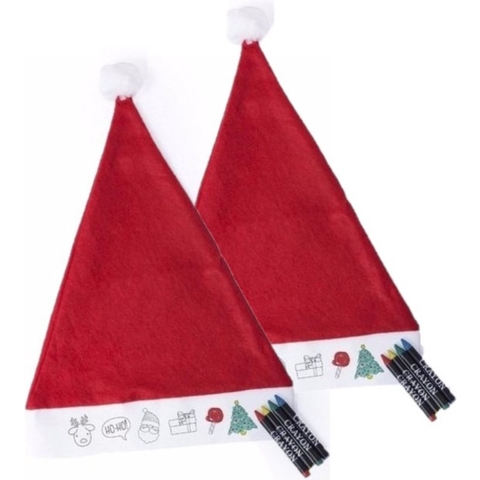 8x stuks inkleurbare kerstmuts voor kinderen -