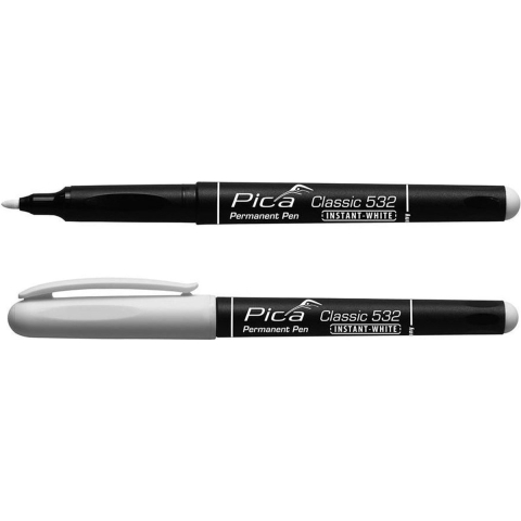 Pica 532/52 Classic Permanent Pen - Rond - Wit - 1-2mm (10st)