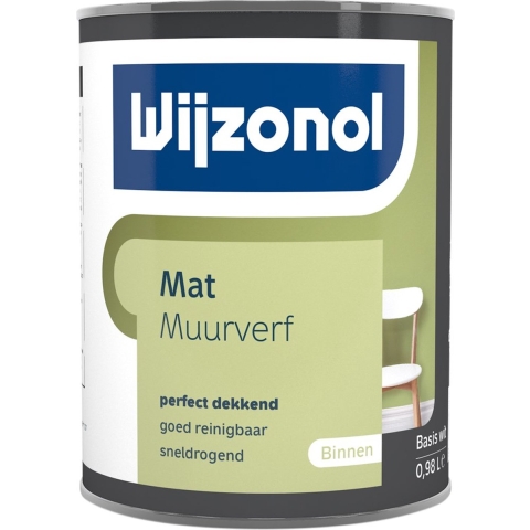 Wijzonol Muurverf Mat - Op Kleur Gemengd - 1L
