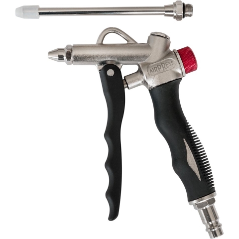 Airpress 4300003 - Blaaspistool Met Drukregelknop Inclusief Insteeknippels En Extra Blaasmond