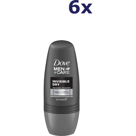 Dove Dove Deo Roll-on Men - Care Invisible Dry 50 ml. 6 x Voordeelpak