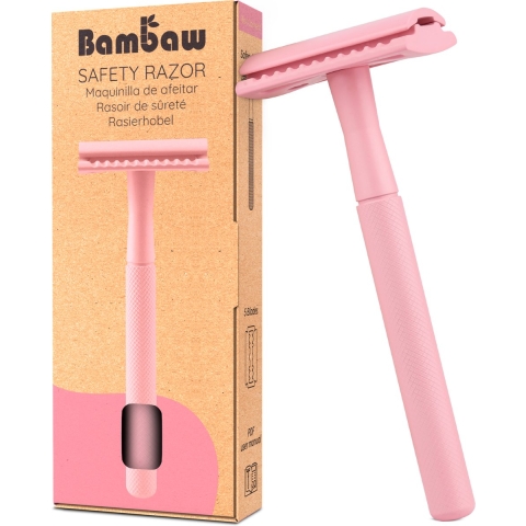 Bambaw Klassiek Metalen Scheermes Roze