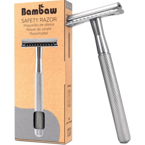 Bambaw Klassiek Metalen Scheermes Zilver