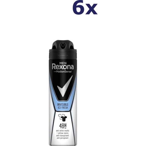 Rexona Rexona Deospray Men - Invisible Ice Fresh 150 ml. 6 x Voordeelpak