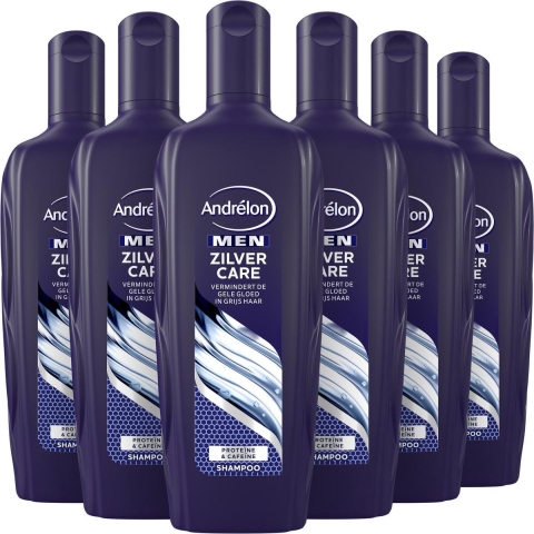 Andrélon Andrelon Shampoo Men - Zilver Care 300 ml. 6 x Voordeelpak