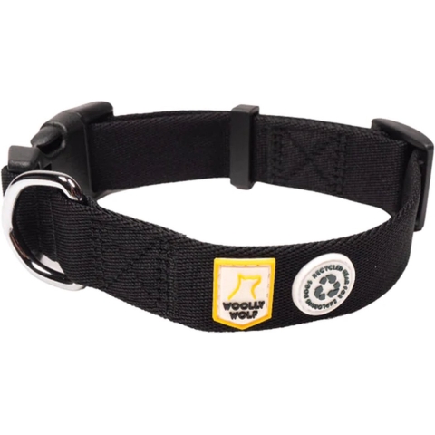 WOOLLY WOLF Hondenhalsband Adventure, zwart, Maat: 30-45