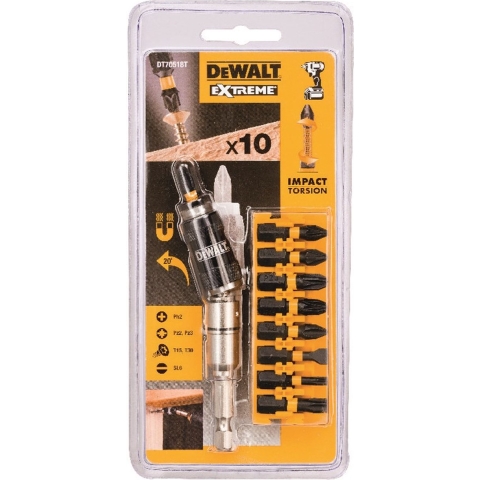 DeWALT DT70518T 10-delige Impact Torsion Bitset Met Zwenkbare Bit Tip Houder