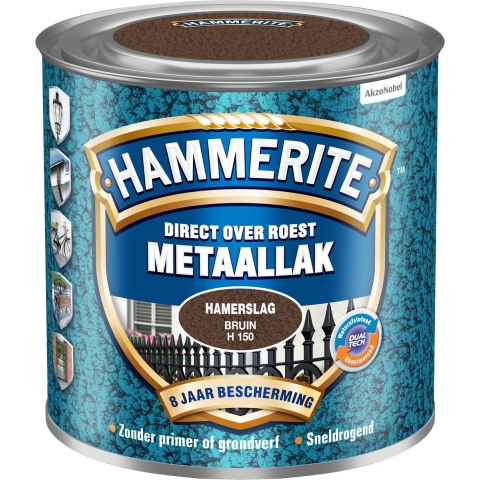 Hammerite Metaallak Hamerslag - Bruin - 250ml