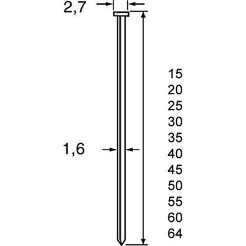 Dutack 5138038 SKN16 Brad - Verzinkt - 1,6 X 60mm (2500st)