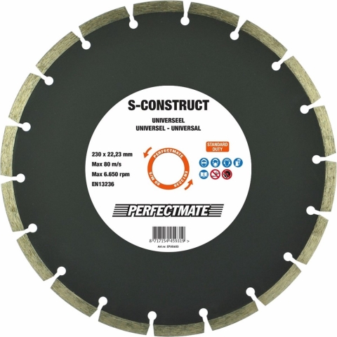 Perfectmate EPU0603 Diamantdoorslijpschijf S-Construct Universeel - 230 X 22,23mm