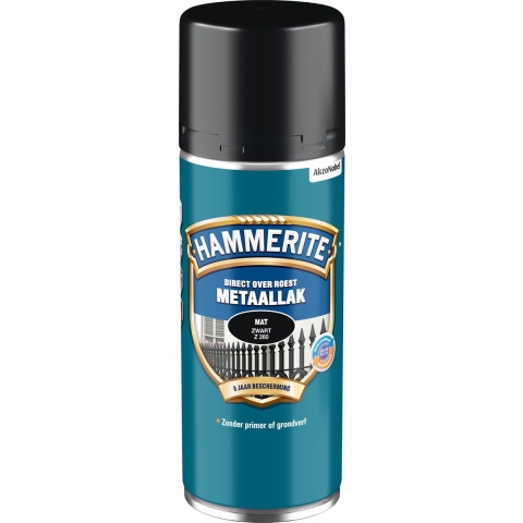 Hammerite Spuitlak Mat - Zwart - 400ml