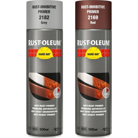 Rust-Oleum Hard Hat Roestwerende Primer Spray - Rood - 0,5L
