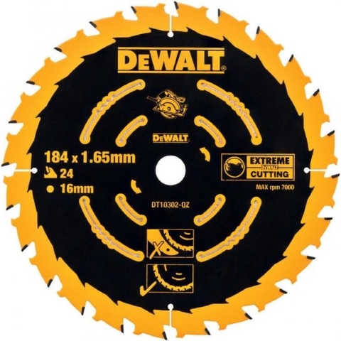 DeWALT DT10302 Extreme Cirkelzaagblad - 184 X 16 X 24T