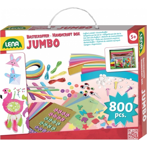 Lena Knutselkoffer Jumbo Roze 800 stuks