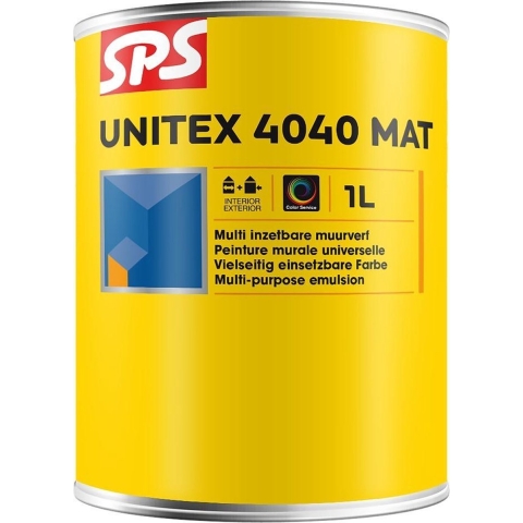 SPS Unitex 4040 Mat Muurverf - Op Kleur Gemengd - 1L
