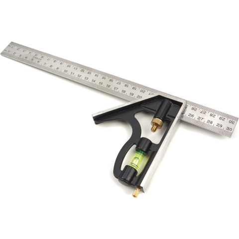 HBM 300 mm verstelbare combinatie winkelhaak met libel