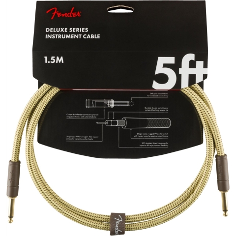 Fender Instrumentkabel Deluxe Tweed, Jack-Jack, 1,5m