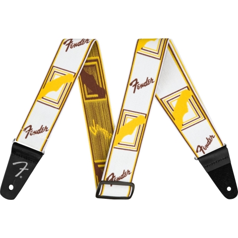 Fender WeighLess Monogram, wit/bruin/geel 2"