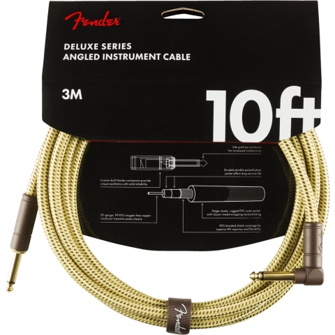 Fender Instrumentkabel Deluxe Tweed, Jack-Jack Haaks, 3m
