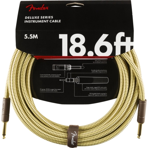 Fender Instrumentkabel Deluxe Tweed, Jack - Jack, 5.5m