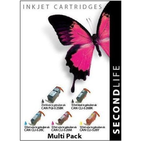 Secondlife Canon Multipack 525 / 526 Series Zwart