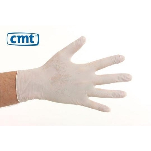 CMT Latex Handschoenen Poedervrij Wit Small | 100 stuks