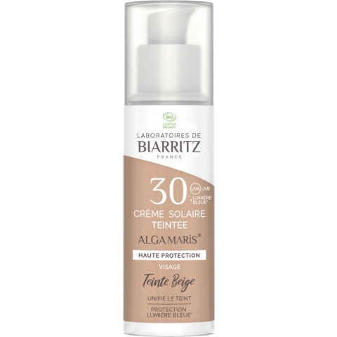 Laboratoires de Biarritz Alga Maris Getinte Zonnecrème Gezicht SPF30 Beige Tint Bio | 50 ml