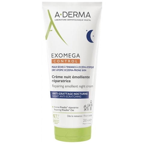 A-Derma Exomega Control Herstellende Emolliërende Nachtcrème | 200 ml