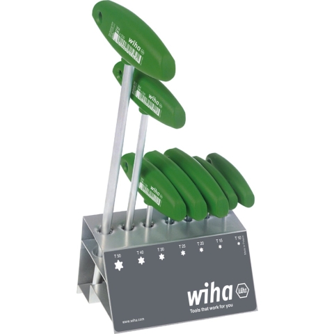 Wiha Stiftsleutelset met dwarsgreep | TORX® | 8-delig | mat verchroomd | incl. werkbankhouder - 1348 - 01348