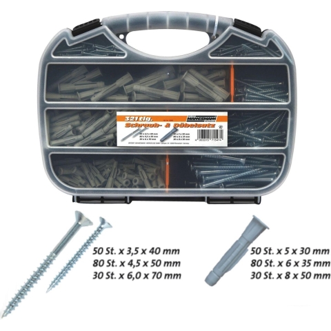 Brüder Mannesmann Schroeven- pluggenset 321 dlg (Hobby) - 13005