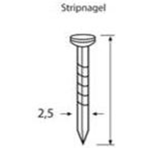 Dutack Nagel staal/ball 2.5mm 16mm ds 1 duizend - 5211001
