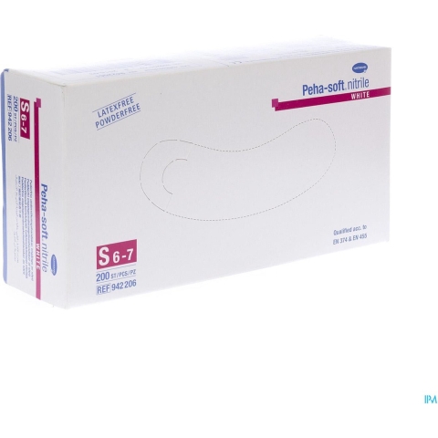 Peha-soft Nitrile White Handschoenen Poedervrij S | 200 stuks