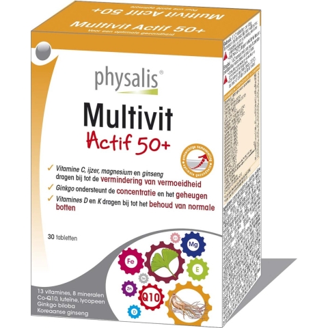 Physalis Multivit Actif 50+ | 30 tabletten
