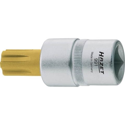 HAZET Dopsleutelbit 991-10 · 1/2 inch (12,5 mm) vierkant hol · Binnenspieprofiel Ribe-CV · SW M10
