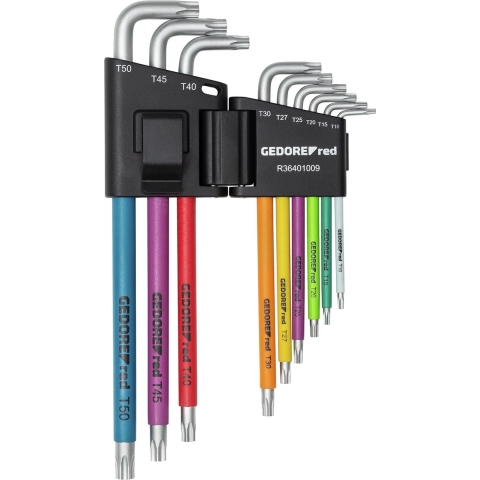 Gedore R36401009 | Haakse stiftsleutelset | TX | T10-T50 multicolor | 9-dlg 3301333