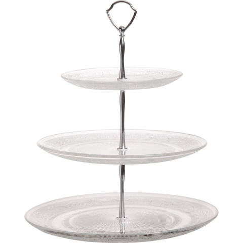 Cosy & Trendy Etagere / Serveertoren Retro - Glas - ø 18, 25 & 29 cm - 3 Laags