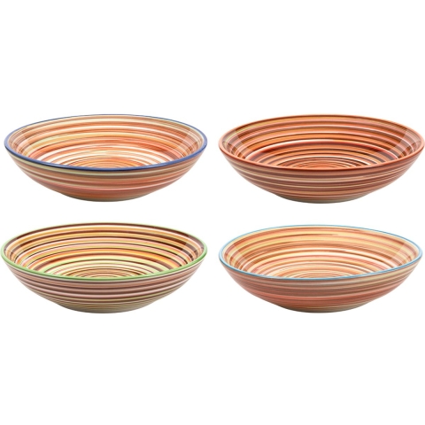 Cookinglife Diepe Borden / Pastaborden Rhythm & Lines ø 20 cm - 4 Stuks