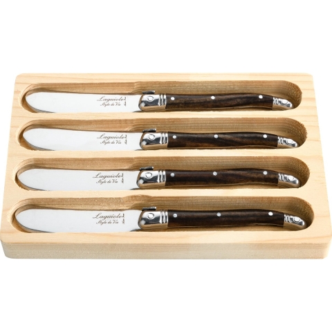 Laguiole Style de Vie Botermessenset - Premium Line - Dark Wood - 4 stuks