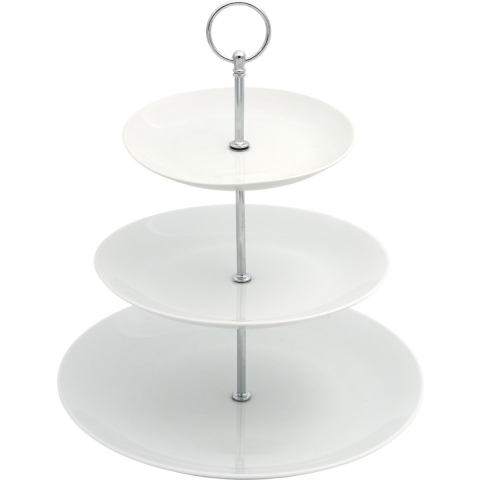 Cookinglife Etagère / serveertoren Food for Fun ø 16, 21 & 26 cm - 3-laags - 34 cm hoog