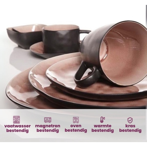 Cosy & Trendy Schotels Laguna Old Rose ø 14 cm - 4 Stuks