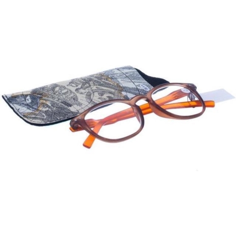Pharmaglasses Leesbril +1.50 Bruin/Oranje | 1 stuk