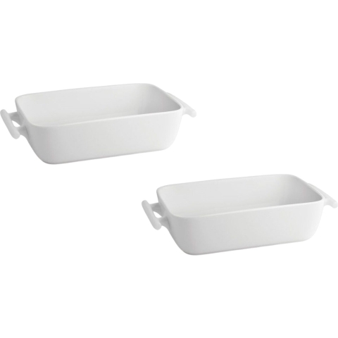 BonBistro Ovenschalen Yong Squito - 19 x 12 x 6 cm / 720 ml - Wit - 2 stuks